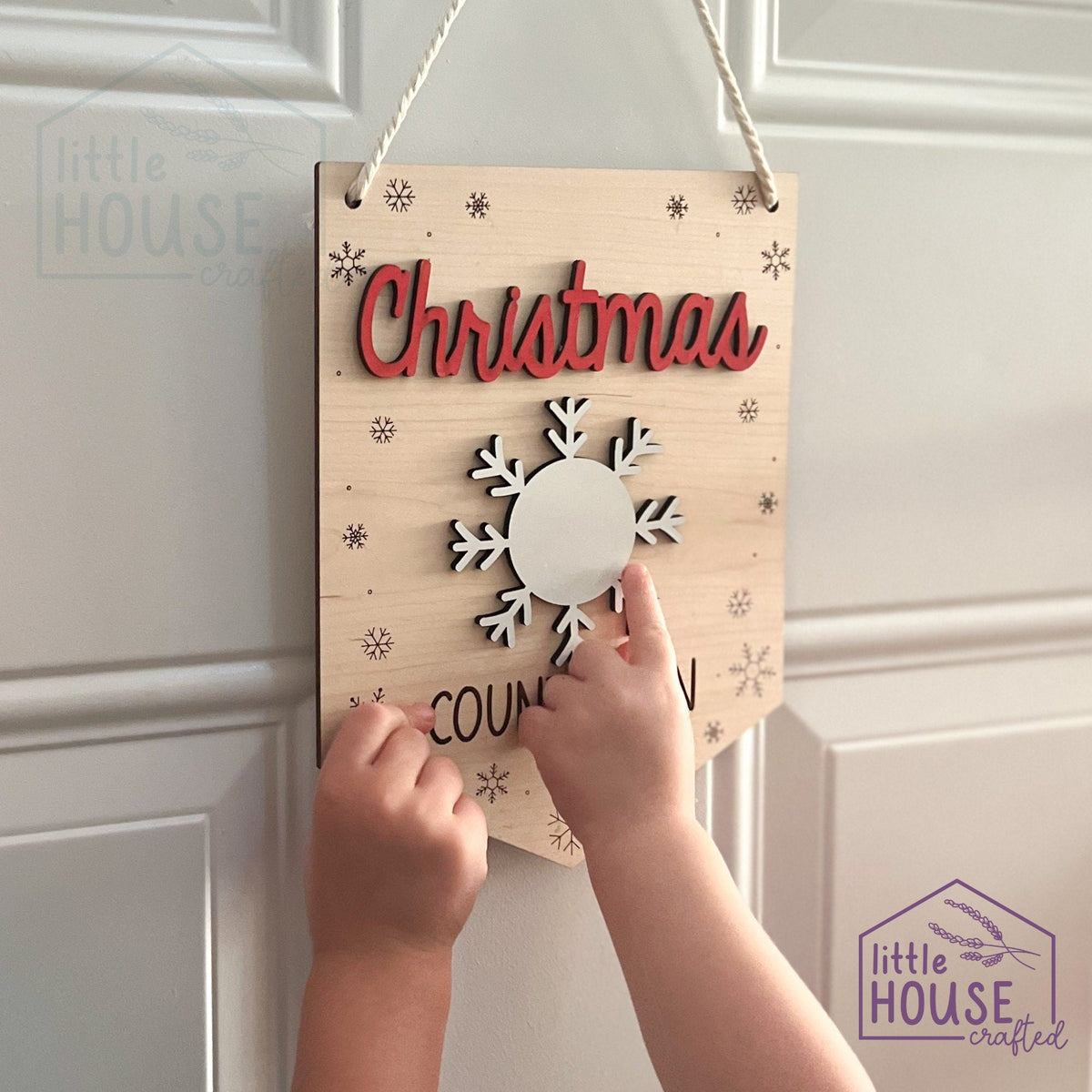 Christmas Countdown Sign | Personalized Sleeps Till Santa Hanging Sign | Reusable Dry Erase Advent Calendar | Family Tradition